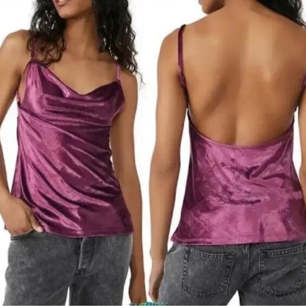 Free People All Night Velvet Tunic - Fig Jam size Small